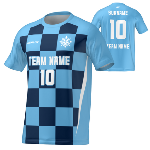 Flight Jersey Checkers - Sky Blue