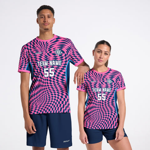 Flight Jersey Warped - Navy & Pink