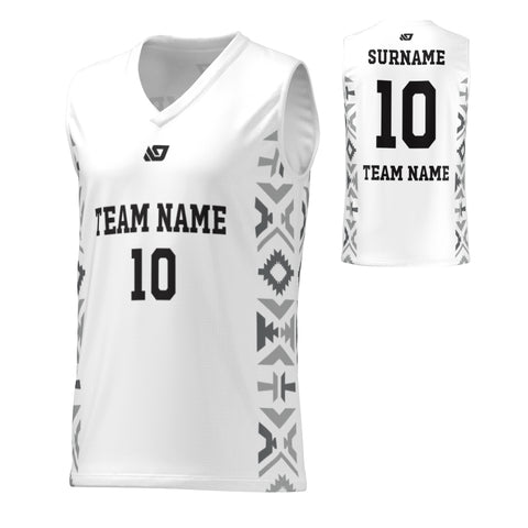 Basketball Jersey Aztec - White