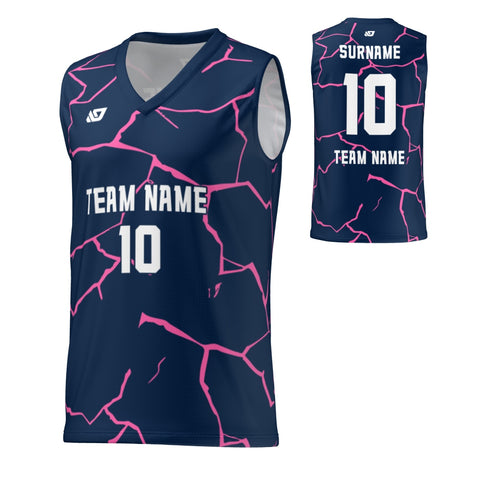 Basketball Jersey Cracks - Navy