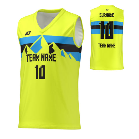 Basketball Jersey Mountains - Neon Yellow