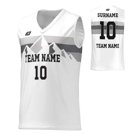 Basketball Jersey Mountains - White