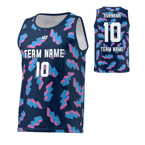 Flight Singlet 3D Lightning - Navy & Pink