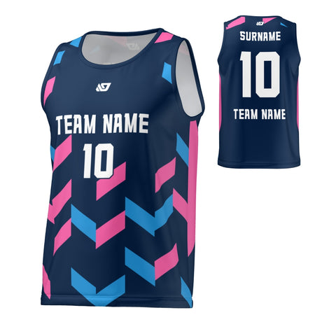 Flight Singlet Arrows - Navy & Pink