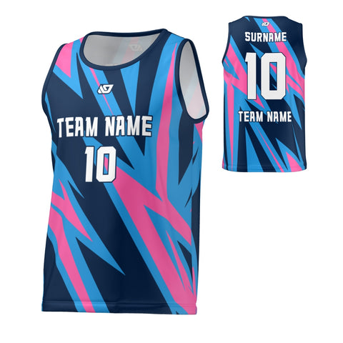 Flight Singlet Slash - Navy & Pink