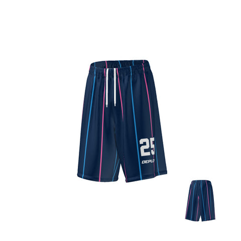 Basketball Shorts Lines - Navy & Pink