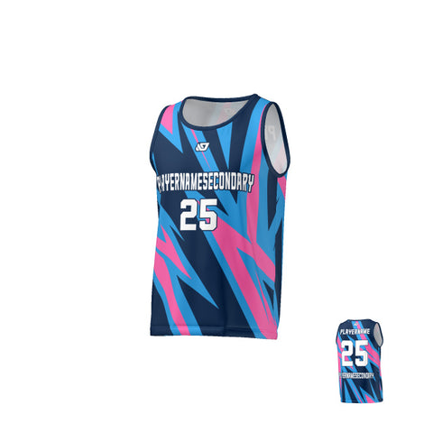 Flight Singlet Slash - Navy & Pink