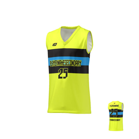 Basketball Jersey Horizontal Strips - Neon Yellow
