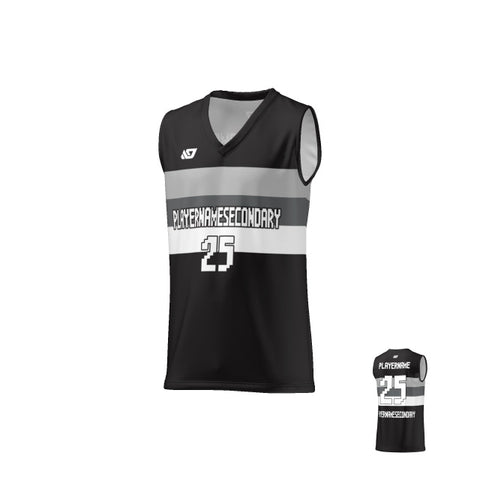 Basketball Jersey Horizontal Strips - Black