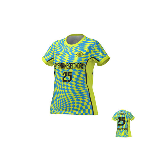 Flight Jersey Womens Warped - Neon Yellow